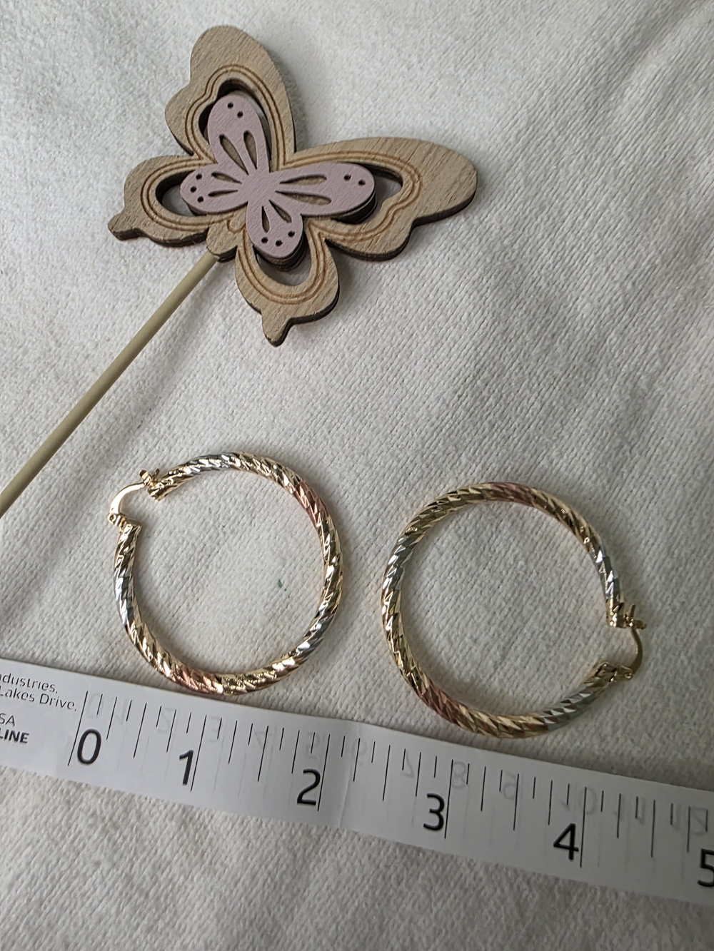 Tri-Color Twisted Hoop Earrings - Women Jewelry